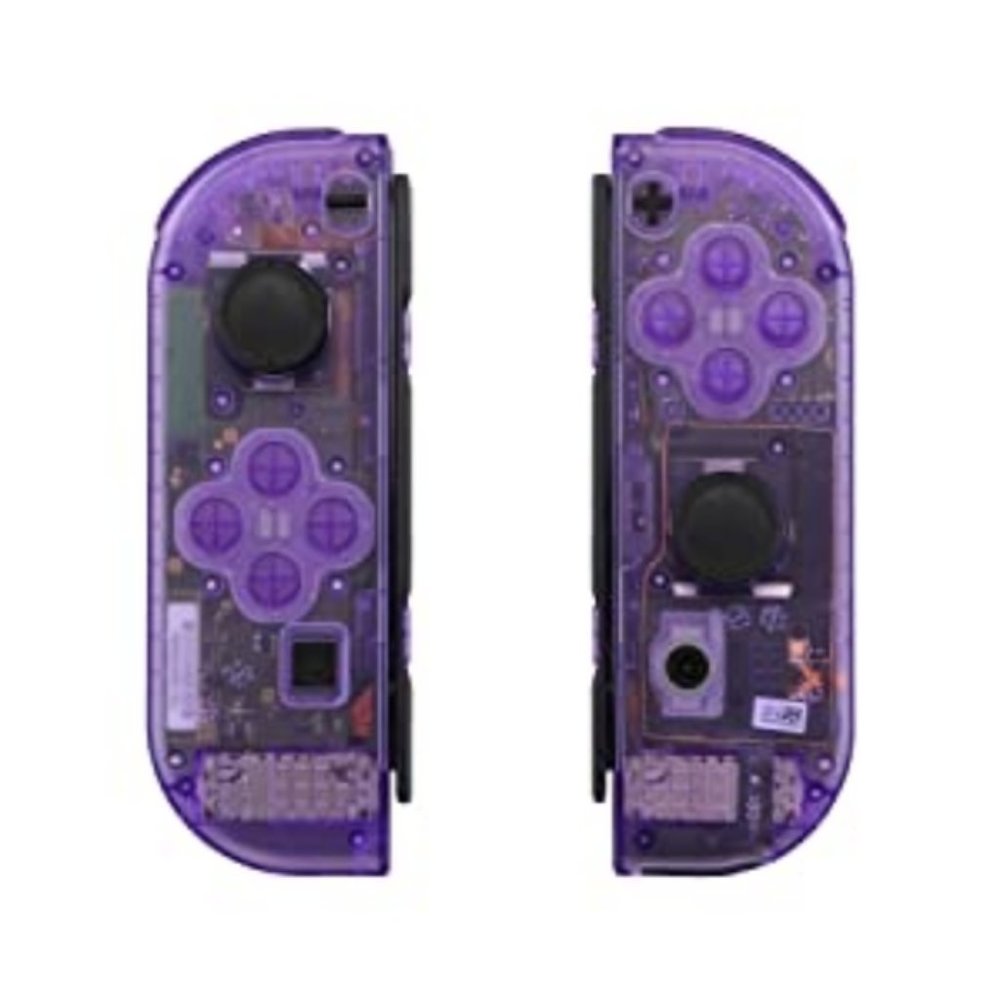 NEW Nintendo Switch Transparent Clear Atmoic Purple Joy Con Shells With buttons.